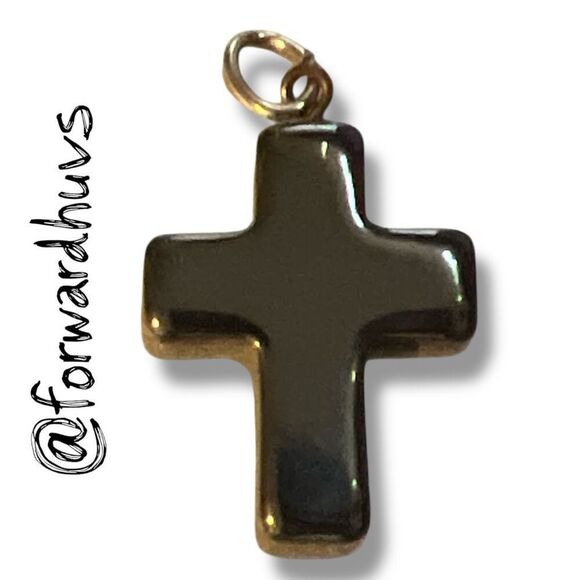 Bundle Sale 3 for $15 | Vintage 90’s–Y2K Hematite Cross Pendant - Picture 1 of 6
